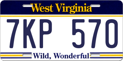 WV license plate 7KP570