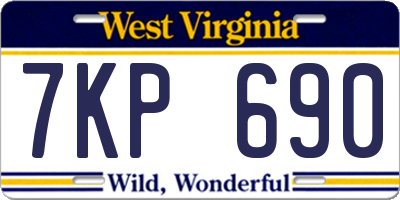 WV license plate 7KP690