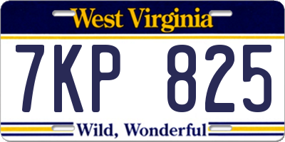 WV license plate 7KP825