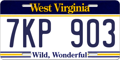 WV license plate 7KP903