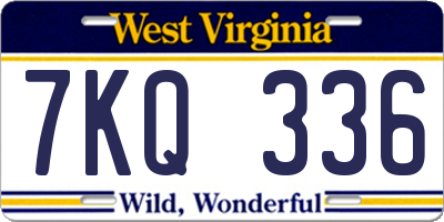 WV license plate 7KQ336