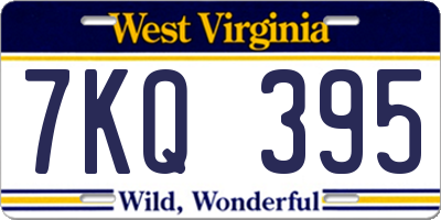 WV license plate 7KQ395