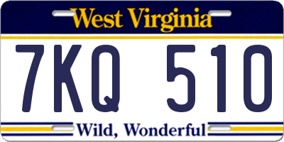 WV license plate 7KQ510