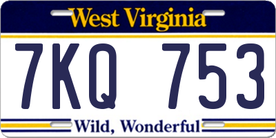 WV license plate 7KQ753