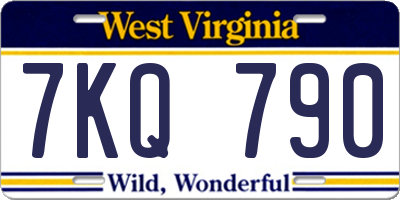 WV license plate 7KQ790