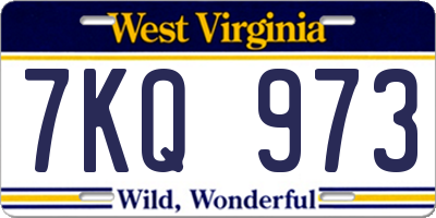 WV license plate 7KQ973