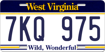 WV license plate 7KQ975