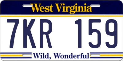 WV license plate 7KR159