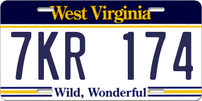 WV license plate 7KR174