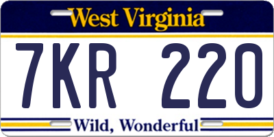 WV license plate 7KR220