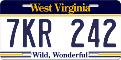 WV license plate 7KR242