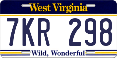 WV license plate 7KR298