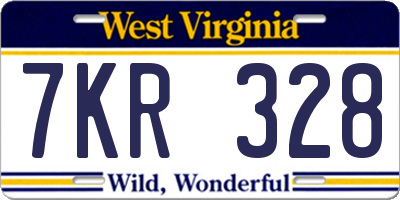 WV license plate 7KR328