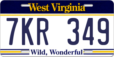 WV license plate 7KR349