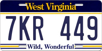 WV license plate 7KR449