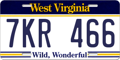 WV license plate 7KR466