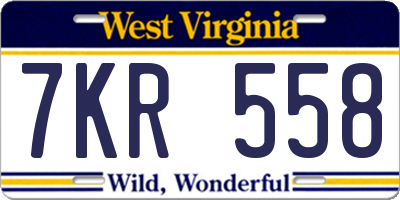 WV license plate 7KR558