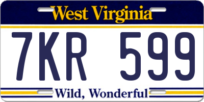 WV license plate 7KR599