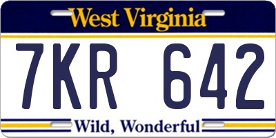 WV license plate 7KR642