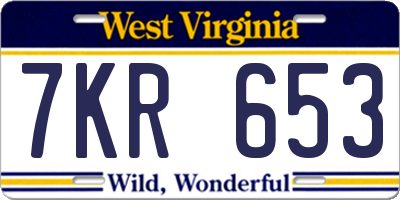 WV license plate 7KR653