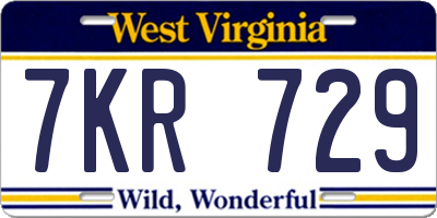WV license plate 7KR729