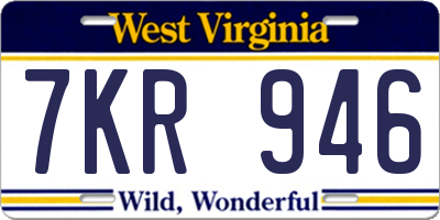 WV license plate 7KR946