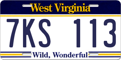 WV license plate 7KS113