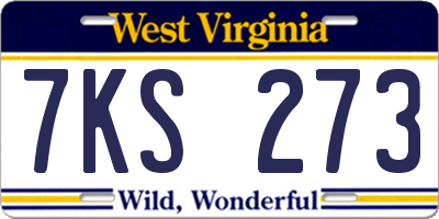 WV license plate 7KS273