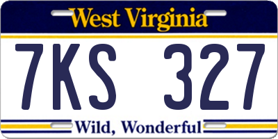 WV license plate 7KS327