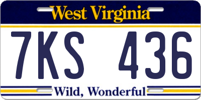 WV license plate 7KS436