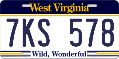 WV license plate 7KS578