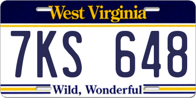 WV license plate 7KS648