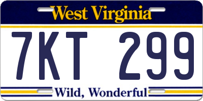WV license plate 7KT299