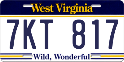 WV license plate 7KT817