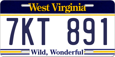 WV license plate 7KT891