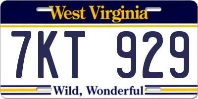 WV license plate 7KT929