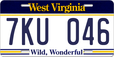 WV license plate 7KU046