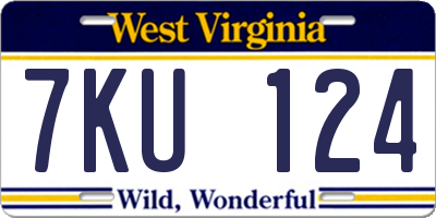 WV license plate 7KU124