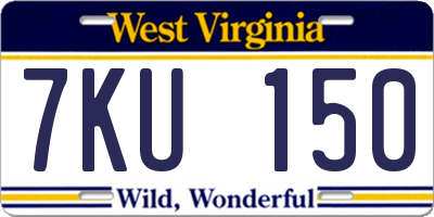 WV license plate 7KU150