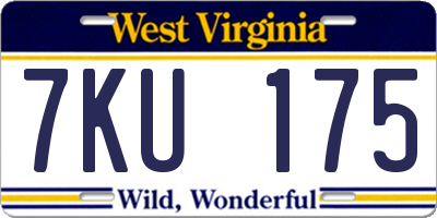 WV license plate 7KU175
