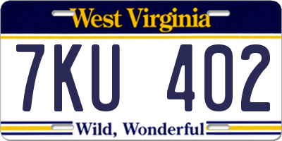 WV license plate 7KU402