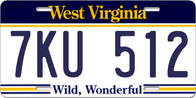 WV license plate 7KU512