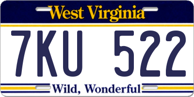 WV license plate 7KU522