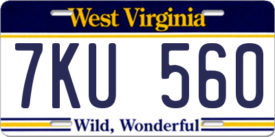 WV license plate 7KU560