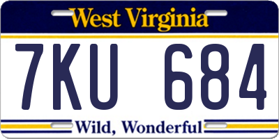 WV license plate 7KU684