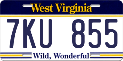 WV license plate 7KU855