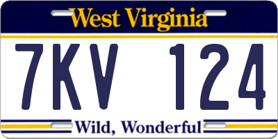 WV license plate 7KV124