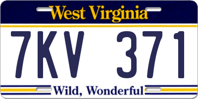 WV license plate 7KV371