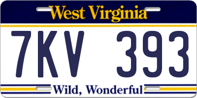 WV license plate 7KV393