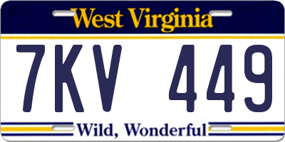 WV license plate 7KV449